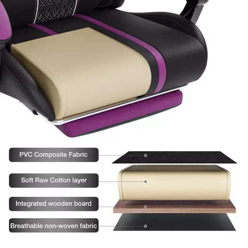 Fauteuil de massage et de jeu extra-large Hoffree, Fauteuil de bureau ergonomique pour PC avec repose-pieds et réglable