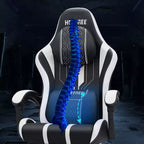 Fauteuil de massage et de jeu extra-large Hoffree, Fauteuil de bureau ergonomique pour PC avec repose-pieds et réglable
