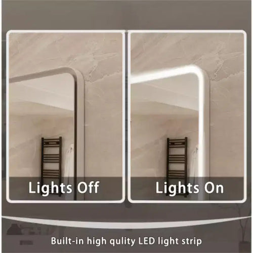 Miroir de courtoisie rectangulaire mural LED antibuée dimmable 48 x 36 pouces, avec éclairage