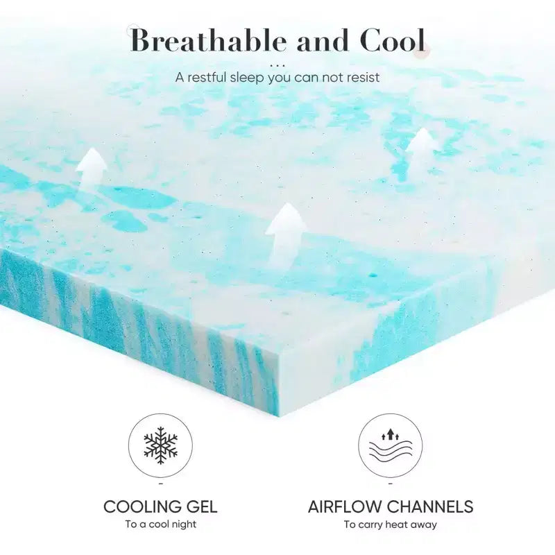 Matelas en mousse à mémoire de forme bleu de 7,6 cm (Queen Size) – Confort ultime pour un sommeil de qualité supérieure