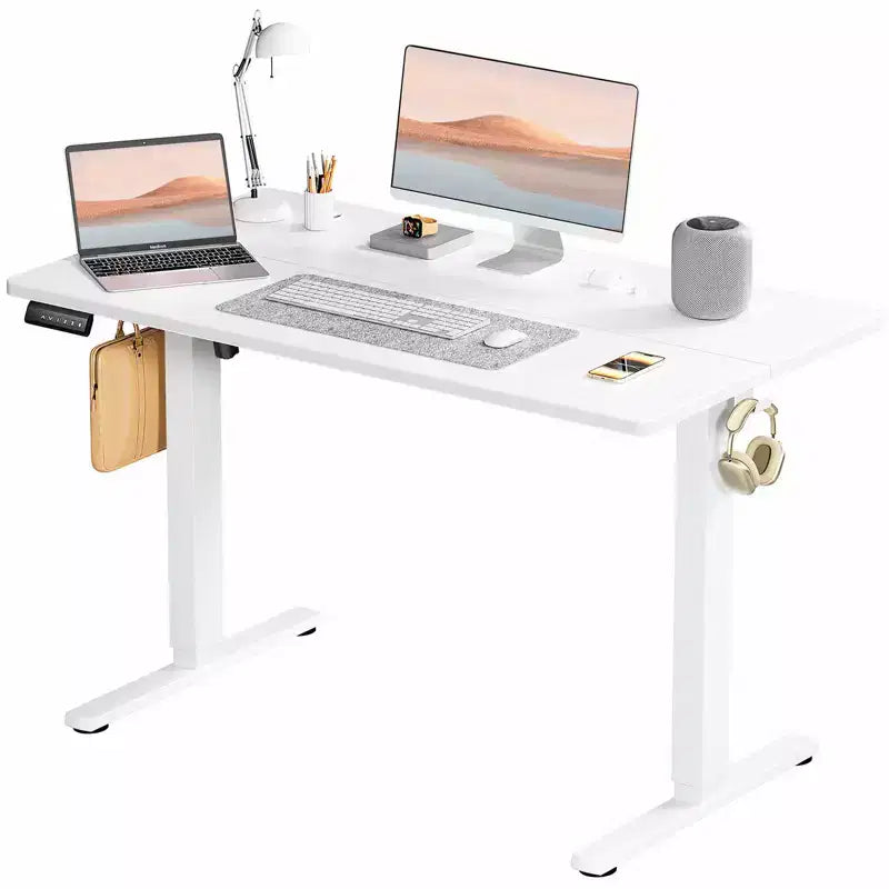 Ergonomic Height Adjustable Table with T-Shaped Metal Bracket Modern Computer Workstations