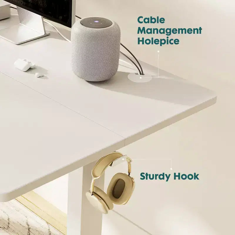 Bureau ergonomique réglable en hauteur avec support en T en métal Postes de travail informatiques modernes