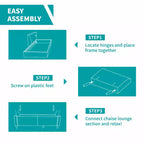 Canapé modulable Mjkone, canapé 3 places en tissu de lin en forme de L avec pouf de rangement