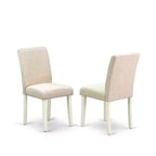 Ensemble de salle à manger HomeStock rond avec chaises en tissu lin 91 cm