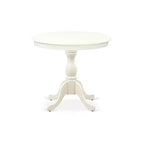 Ensemble table de salle à manger ronde sur pied et 4 chaises HomeStock Linen White