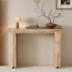Console et Table d'appoint d'entrée Whisen de style ferme minimaliste en bois de manguier avec plateau épaissi