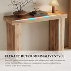 Console et Table d'appoint d'entrée Whisen de style ferme minimaliste en bois de manguier avec plateau épaissi