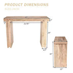 Console et Table d'appoint d'entrée Whisen de style ferme minimaliste en bois de manguier avec plateau épaissi