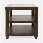Jofran,Urban Icon Contemporary Glass Inlay End Table with Storage
