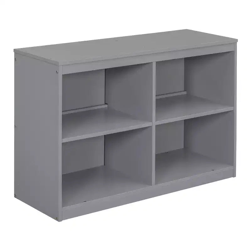Lit mezzanine double/grand format avec bureau rétractable et 4 tiroirs, cadre de lit mezzanine bas en bois avec étagères - ModernLuxe