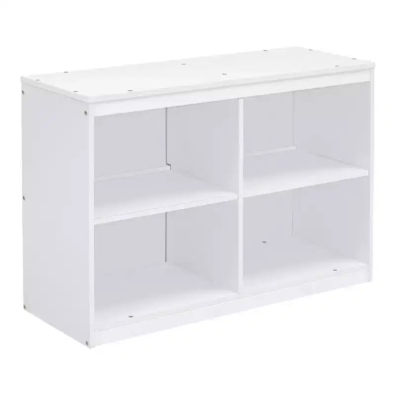 Lit mezzanine double/grand format avec bureau rétractable et 4 tiroirs, cadre de lit mezzanine bas en bois avec étagères - ModernLuxe