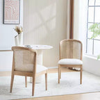Christopher Knight Home Chaise de salle à manger Whim en bois d'hévéa avec dossier en rotin