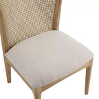 Christopher Knight Home Chaise de salle à manger Whim en bois d'hévéa avec dossier en rotin
