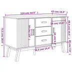 vidaXL Buffet OLDEN Marron 44,9x16,9x28,9 cm Bois de pin massif