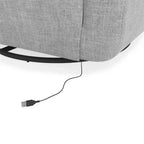 Fauteuil d'appoint pivotant DHP Step avec USB, lin gris clair