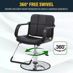 Fauteuil de Barbier BestMassage Chaise de Salon Professionnelle Pompe Hydraulique Robuste avec Base Pivotante
