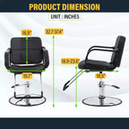 Fauteuil de Barbier BestMassage Chaise de Salon Professionnelle Pompe Hydraulique Robuste avec Base Pivotante