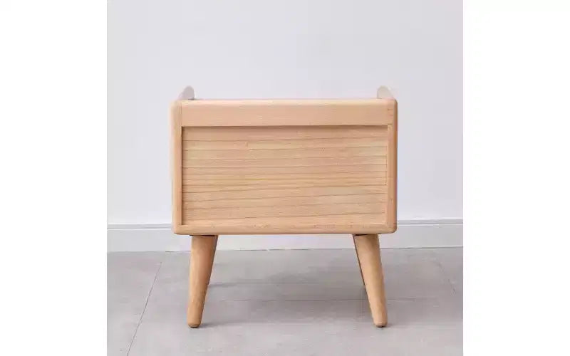 Table de chevet GDFStudio Albert en hêtre massif de 40 cm de haut avec armoire de rangement