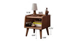 Table de chevet GDFStudio Albert en hêtre massif de 40 cm de haut avec armoire de rangement