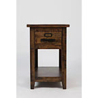 Jofran,Cannon Valley Distressed Industrial One Drawer Side Table- Gray Color