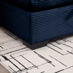 Canapés 4 places à assise profonde, canapés modernes en velours côtelé beige pour salon, design confortable avec 4 coussins lombaires