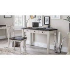 Bureau de ferme Jofran, Madison County, en bois massif de récupération rustique avec port de charge USB