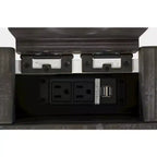 Bureau de ferme Jofran, Madison County, en bois massif de récupération rustique avec port de charge USB