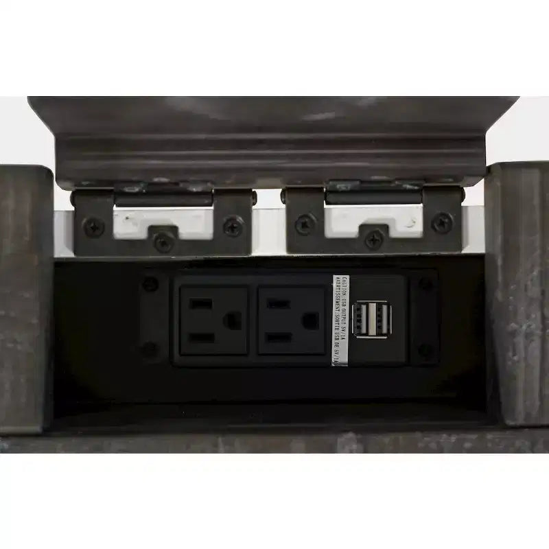 Bureau de ferme Jofran, Madison County, en bois massif de récupération rustique avec port de charge USB