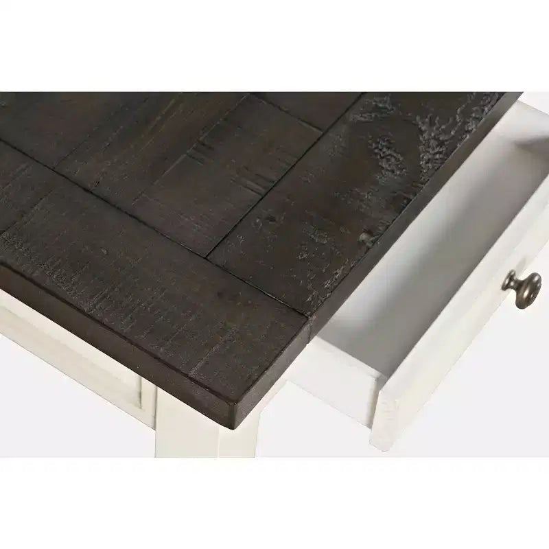 Bureau de ferme Jofran, Madison County, en bois massif de récupération rustique avec port de charge USB