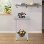 Table de travail de cuisine en acier inoxydable BMS 24/36/48/60 pouces résistante aux rayures avec pied de table réglable