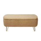 Banc ottoman de rangement moderne Zeus & Ruta avec pieds dorés pour le pied de lit