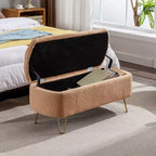 Banc ottoman de rangement moderne Zeus & Ruta avec pieds dorés pour le pied de lit