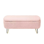 Banc ottoman de rangement moderne Zeus & Ruta avec pieds dorés pour le pied de lit