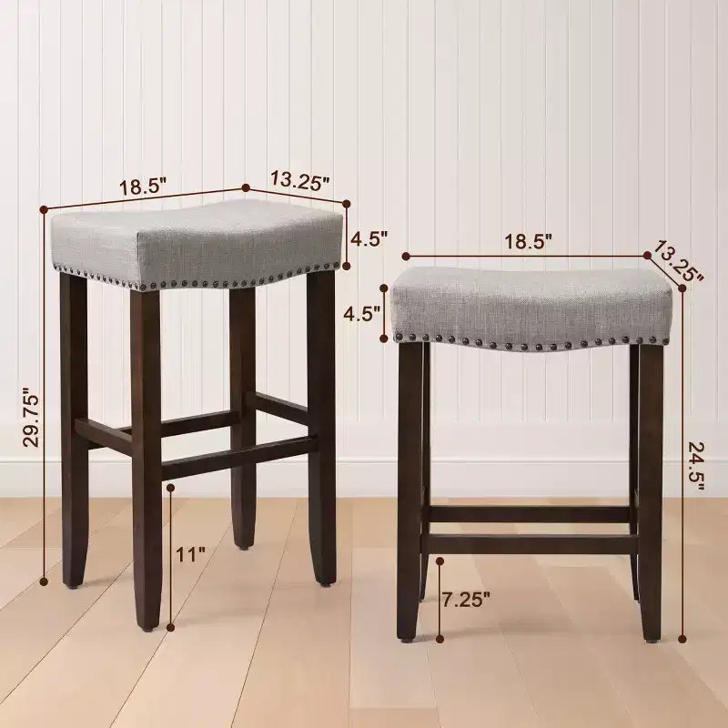 Subrtex Lot de 2 tabourets de bar sans dossier Tabourets de comptoir modernes Chaises Tabourets de cuisine en bois pour îlot de cuisine