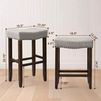 Subrtex Lot de 2 tabourets de bar sans dossier Tabourets de comptoir modernes Chaises Tabourets de cuisine en bois pour îlot de cuisine
