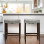 Subrtex Lot de 2 tabourets de bar sans dossier Tabourets de comptoir modernes Chaises Tabourets de cuisine en bois pour îlot de cuisine