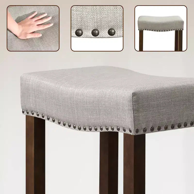 Subrtex Lot de 2 tabourets de bar sans dossier Tabourets de comptoir modernes Chaises Tabourets de cuisine en bois pour îlot de cuisine