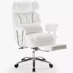 Chaise de bureau ergonomique JIONJOY avec repose-pieds - Chaise de direction certifiée BIFMA, support lombaire réglable et inclinaison à 135°, chaise pivotante en cuir PU