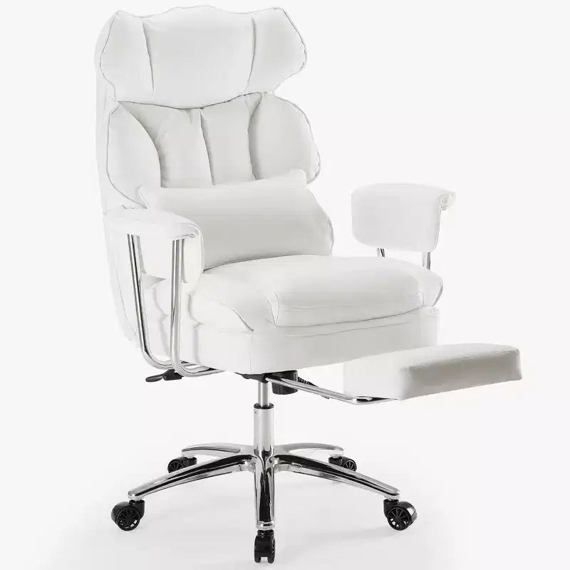 Chaise de bureau ergonomique JIONJOY avec repose-pieds - Chaise de direction certifiée BIFMA, support lombaire réglable et inclinaison à 135°, chaise pivotante en cuir PU