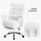 Chaise de bureau ergonomique JIONJOY avec repose-pieds - Chaise de direction certifiée BIFMA, support lombaire réglable et inclinaison à 135°, chaise pivotante en cuir PU