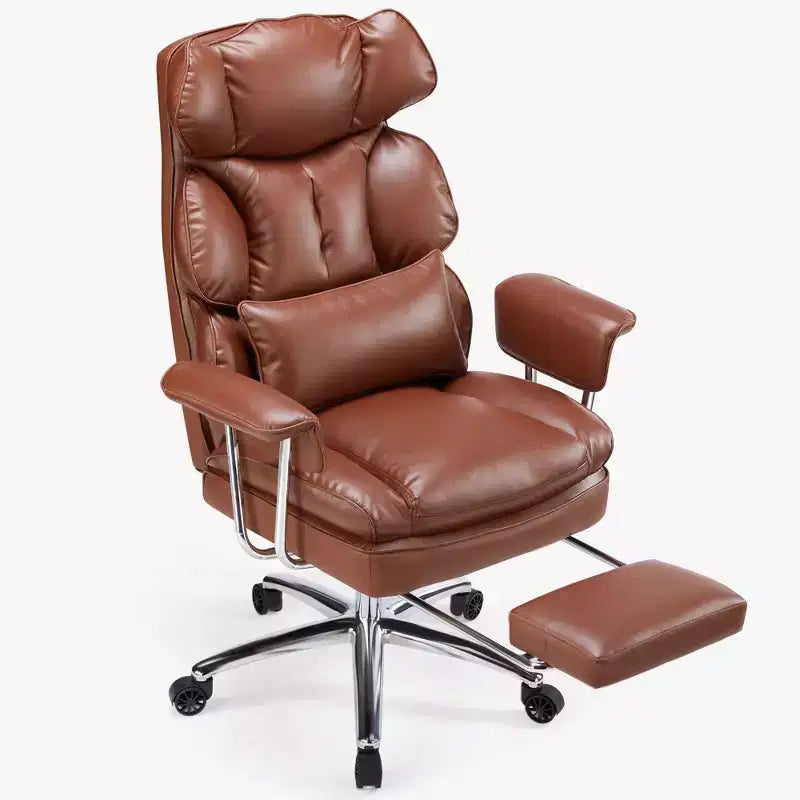 Chaise de bureau ergonomique JIONJOY avec repose-pieds - Chaise de direction certifiée BIFMA, support lombaire réglable et inclinaison à 135°, chaise pivotante en cuir PU