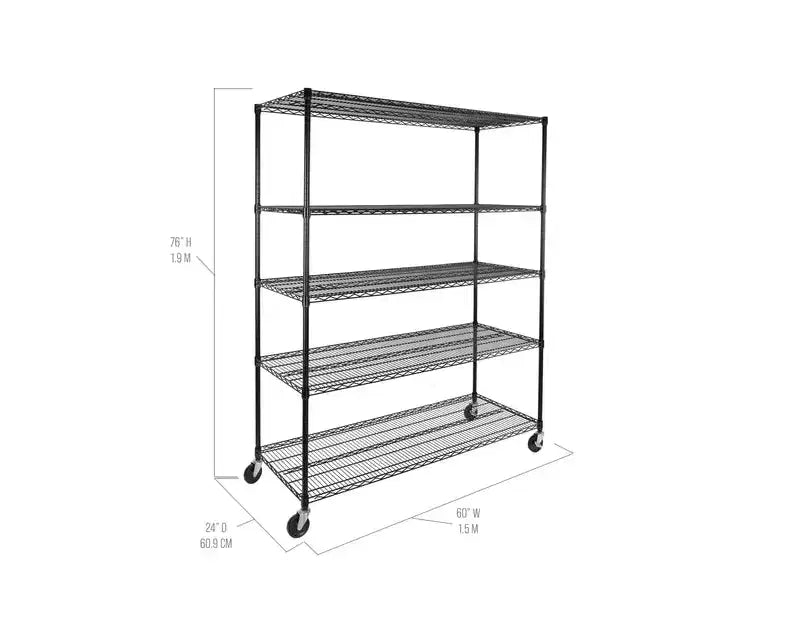 Étagère métallique en acier Seville Classics UltraDurable à 5 niveaux, 60 x 24 po