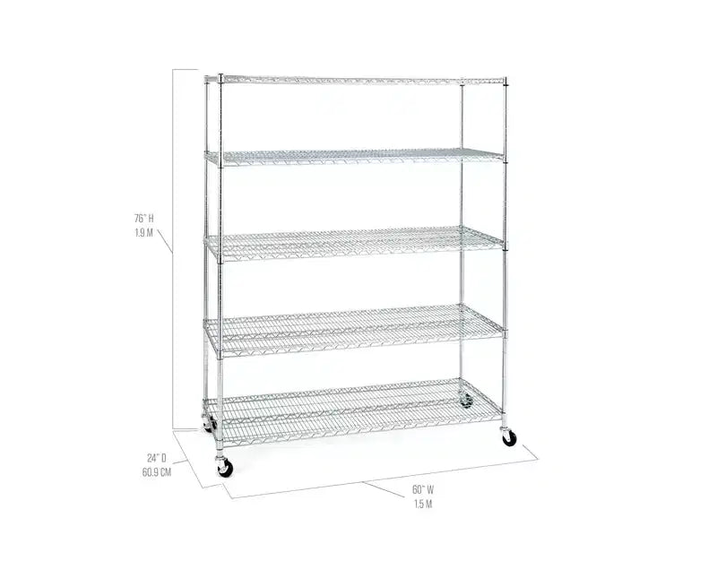 Étagère métallique en acier Seville Classics UltraDurable à 5 niveaux, 60 x 24 po
