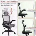 Chaise de bureau BestMassage - Chaise d'ordinateur - Chaise de direction à dossier haut