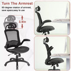 Chaise de bureau BestMassage - Chaise d'ordinateur - Chaise de direction à dossier haut