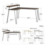 Bureau en L Ameriwood Home Haven avec étagère surélevée