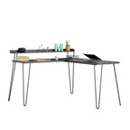 Bureau en L Ameriwood Home Haven avec étagère surélevée