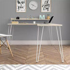 Bureau en L Ameriwood Home Haven avec étagère surélevée