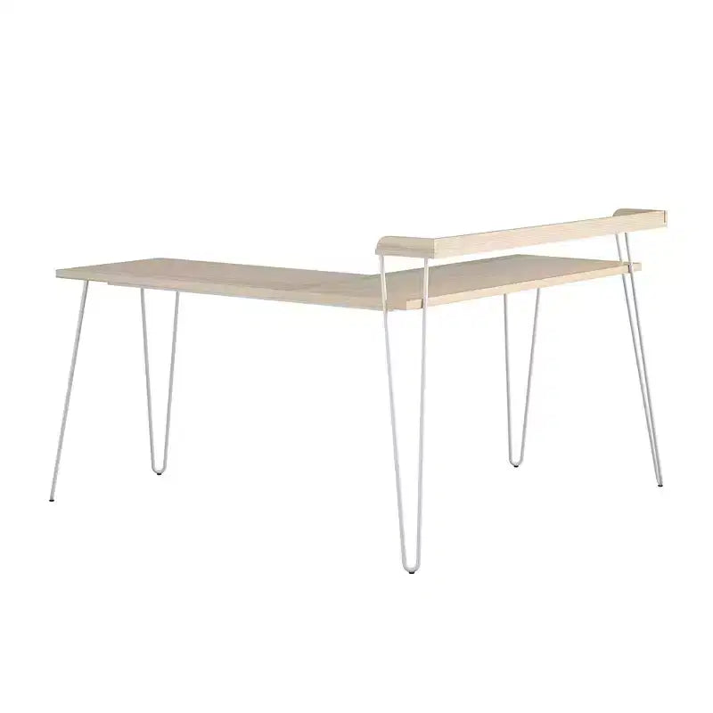 Bureau en L Ameriwood Home Haven avec étagère surélevée
