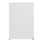 Jardinière en métal blanc Dovelina 72 H47W avec treillis pour brise-vue pour café, terrasse, jardin et balcons